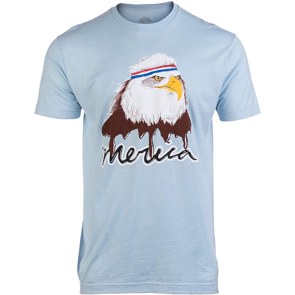 เสื้อยืดวินเทจ100%cotton เสื้อยืดผู้ชาย USA Mullet Eagle Patriotic 80's Eagle Of Freedom - Merica Unisex T-Shirt men เสื