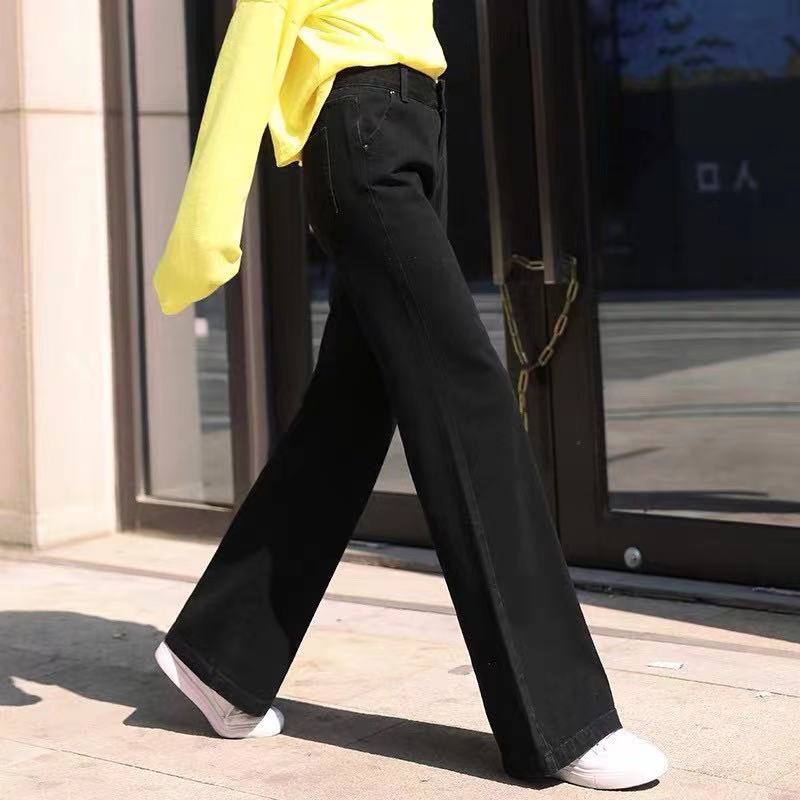 🍓👖 MKL👖🍓พร้อมส่ง 🌟 กางเกงยีนส์ ขายาว เอวสูง ทรงกระบอก เท่ เก๋ๆ ทรงสวย แนววินเทจ #8006 - 3