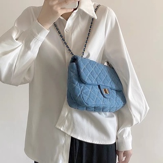 💍 กระเป๋าสะพาย Denim Blue bag 👡 ดีไซน์สุดคลาสสิคฟีลลูกคุณหนู แฝงความเท่ด้วยผ้ายีนส์