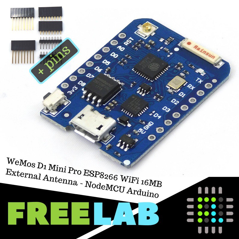 WeMos D1 Mini Pro ESP8266 WiFi 16MB เสาอากาศภายนอก NodeMCU Ardu + Pin