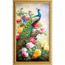 DIY 5D 5D รอบลูกปัดเต็มนกยูงเพชรภาพวาดลูกปัด