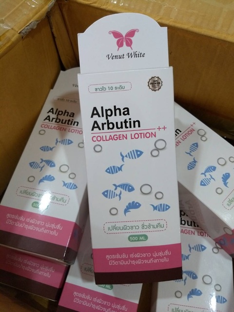 Alpha Arbutin Collagen Lotion โลชั่นผสมคอลลาเจน500ml.