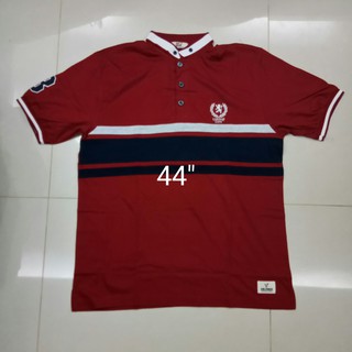 เสื้อคอปกสีแดง อก44