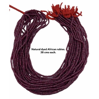 natural ruby  beads 1 / string. ลูกปัดทับทิมธรรมชาติ 1 / สตริง