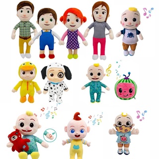 【Ready Stock】Kawaii Music Doll Cocomelon Music Toys Soft Melon Baby Cartoon Plush Stuffed Toy