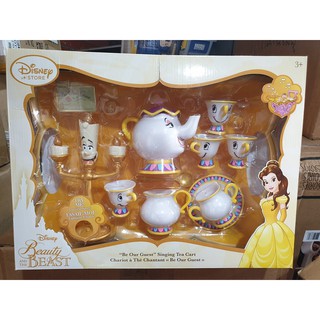 ของเล่นชุดชา Disney Store Beauty and the Beast Be Our Guest Singing Tea Cart