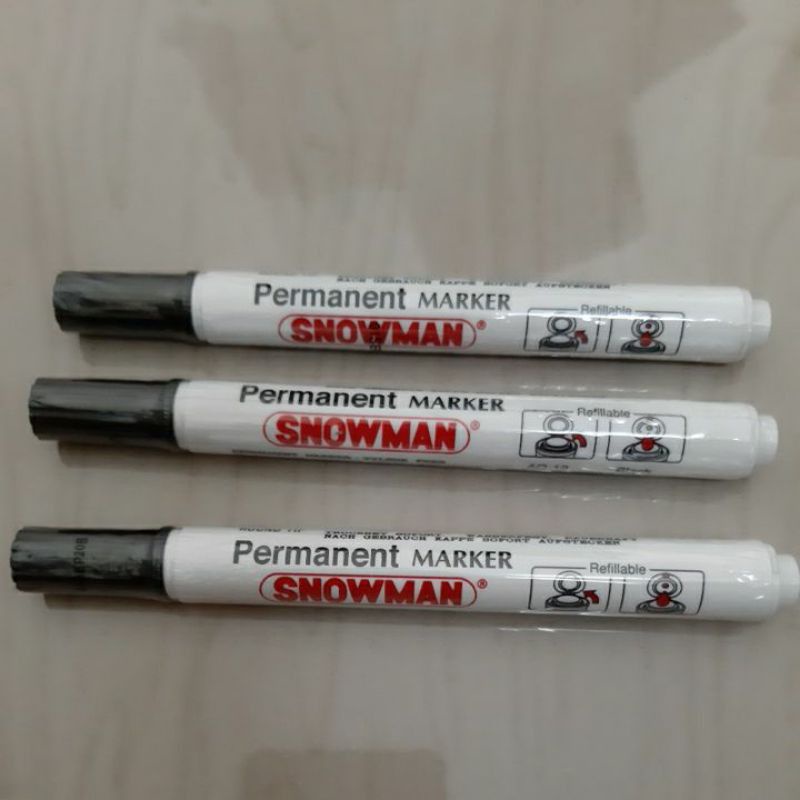 (1 ชิ้น) SNOWMAN Black AG-12 ปากกามาร์กเกอร์ถาวร