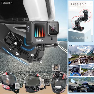อุปกรณ์เสริมหมวกกันน็อครถจักรยานยนต์ แบบโค้ง มีกาวในตัว สําหรับ Xiaomi yi 4K Action Camera Gopro Hero 9 8 7 6 5 SJCAM sj4000 Eken H9