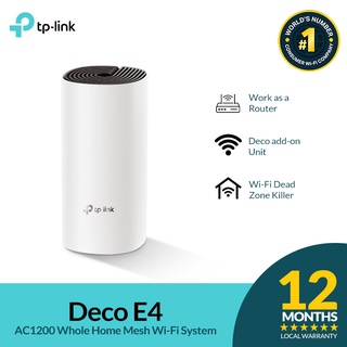 TP-Link | Deco E4 | AC1200 | Wi-Fi 5 | Dual Band | Whole Home Mesh | 0-100 Mbps WiFi Router