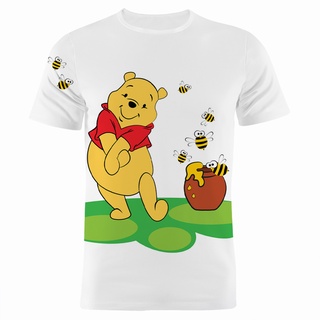 เสื้อยืดแขนสั้นลําลอง พิมพ์ลาย Winnie the Pooh แฟชั่นฤดูร้อน สไตล์สตรีท สําหรับผู้ชาย และผู้หญิง 2022