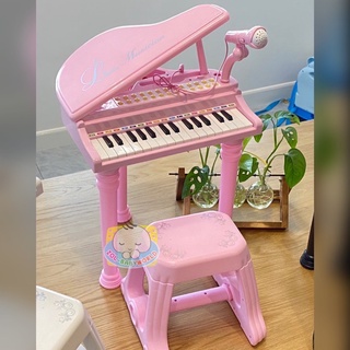 (Codeลดเพิ่มถามได้) Little Musician Piano  คีย์บอร์ดพร้อมเก้าอี้และไมโครโฟน