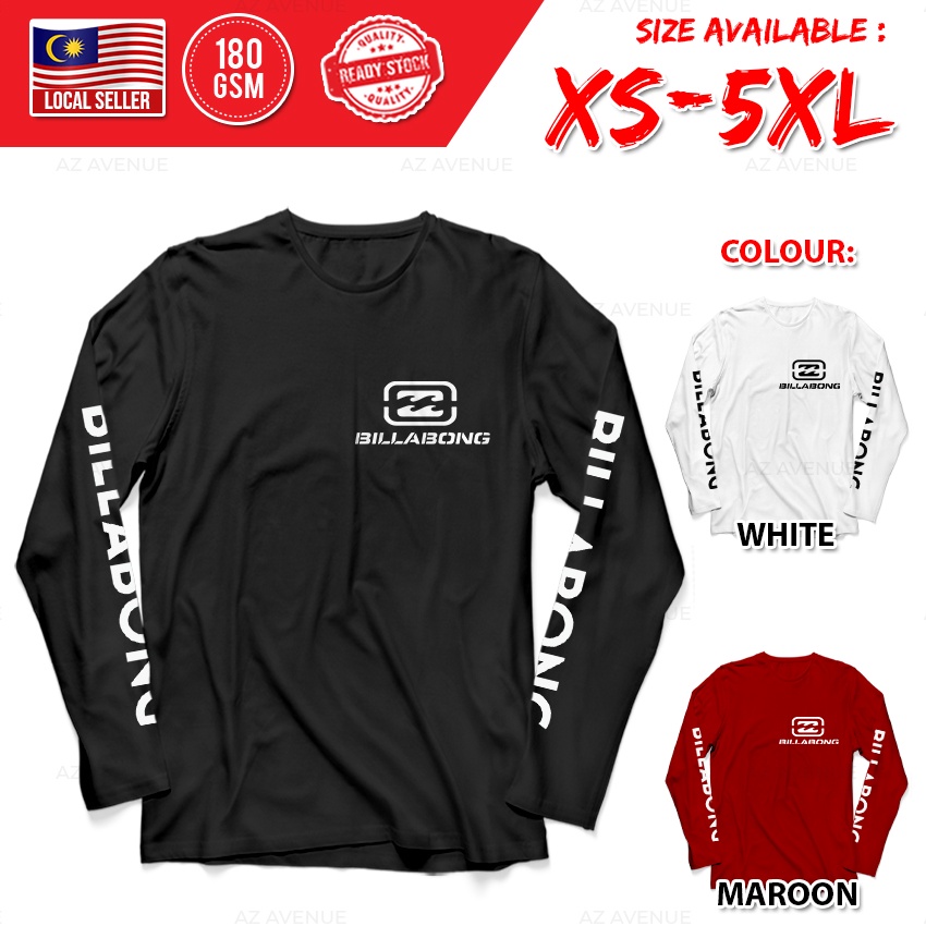 BILLABONG สเก็ตบอร์ด Surf Streetwear Lengan Panjang เสื้อยืด T เสื้อ Baju แขนยาว BLB-LS-0011
