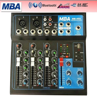 MBA สเตอริโอมิกเซอร์ MIXER MINI BLUETOOTH 4 ช่อง ผสมสัญญาณเสียง รุ่น MB-404 mp3