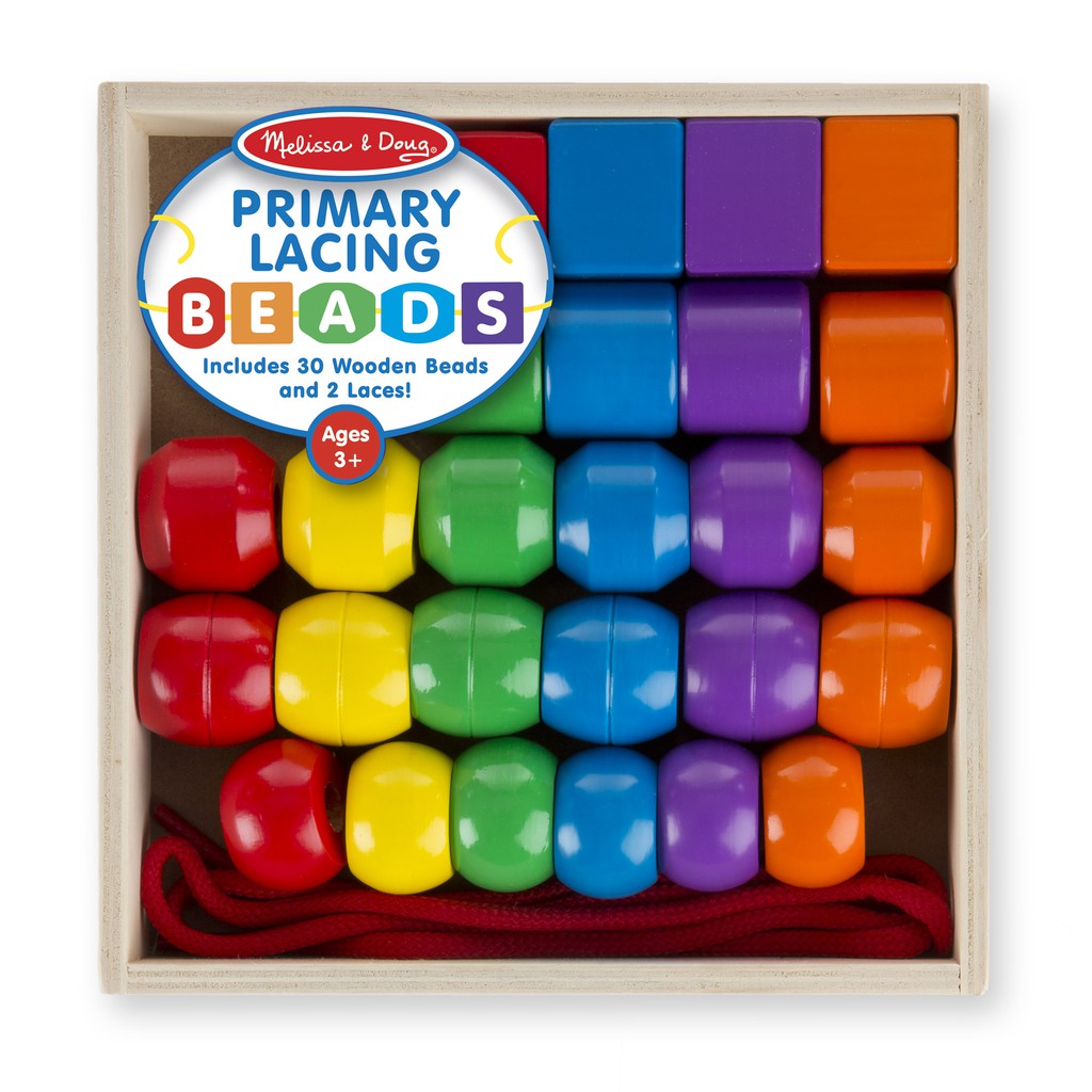 Melissa & Doug - รุ่น 544 Primary Lacing Beads ชุดร้อยเชือก ส่งเสริมการเรียนรู้ด้านสี รูปร่าง จำนวน อย่างดี