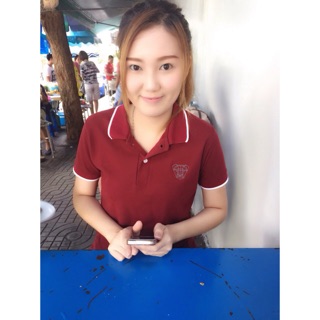 Minimal Polo สีแดงเลือดหมูปก1ขีด