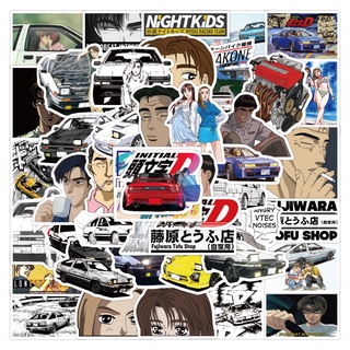 สติกเกอร์ ลายกราฟฟิติอนิเมะ Initial D สไตล์ญี่ปุ่น สําหรับติดตกแต่งรถยนต์ รถจักรยานยนต์ กระเป๋าเดินทาง สเก็ตบอร์ด จํานวน 50 ชิ้น