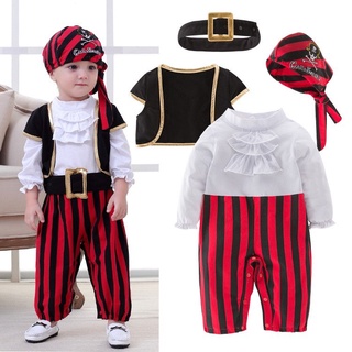 Pirate baby boy ชุดบอดี้สูทเด็ก โจรสลัด มาเป็นเซ็ตครบชุด 4 ชิ้น