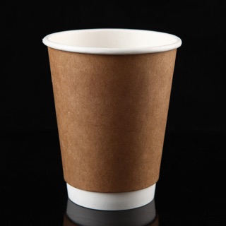 ขายส่ง แก้วกาแฟ กระดาษ 2 ชั้น Kraft double wall 12oz