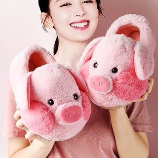 💥รองเท้าสลิปเปอร์ รองเท้าใส่ในบ้าน สลิปเปอร์ slipperเพิ่มความอุ่นให้เท้า💖รุ่น Cutie Pig *ขนนิ่มนุ่มฟู ราคาถูก!!