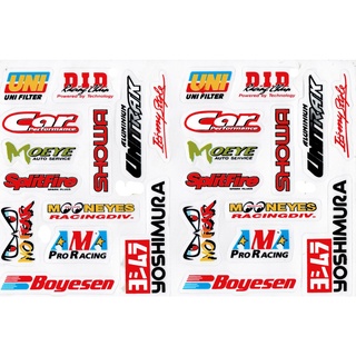 สติกเกอร์แต่งรถ ติดรถยนต์ รถมอเตอร์ไซค์ หมวกกันน็อค โลโก้ สปอนเซอร์ Racing sticker Sponsor ขนาด 27 x 18 cm ST178