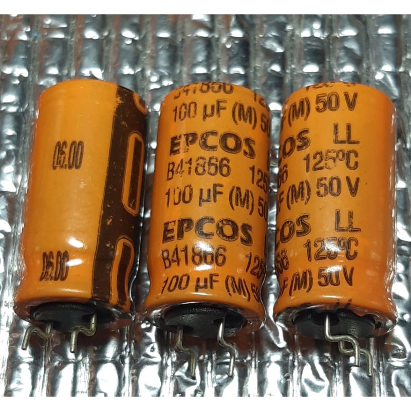 Epcos LL 125°C 100uf 50v (ตัดขา) capacitor ตัวเก็บประจุ คาปาซิเตอร์