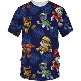 เสื้อยืดแขนสั้น พิมพ์ลายการ์ตูน Paw Patrol 3 มิติ สไตล์สตรีท สําหรับเด็กผู้ชาย และเด็กผู้หญิง