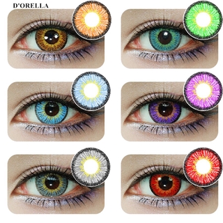 DORELLA 1 คู่ IceSnow Series อะนิเมะอุปกรณ์เสริมสำหรับดวงตาคอสเพลย์คอนแทคเลนส์สี Halloween Eye Contacts สีแดงสีดำสีฟ้าเลนส์คอนแทคเลนส์แบบใช้แล้วทิ้งรายปี