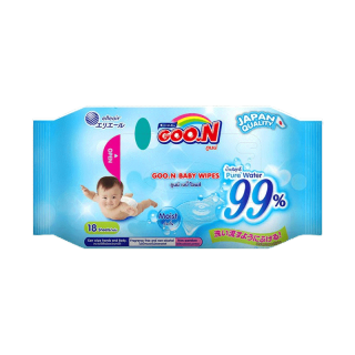 GooN baby wipes Goo.N กูนน์ กูน ผ้าเปียก ทิชชู่เปียก เบบี้ไวพ์ แบบ 18 แผ่น 1 แผ่น 200 × 130 มม.