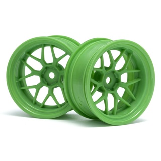 HPI 116532 TECH 7 WHEELS GREEN 26mm 9mm OFFSET (2pcs)