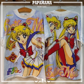 [ SAILOR MOON ] OVP All Over Print tag WILD OATS เสื้อการ์ตูน เซเลอร์มูน papamama vintage