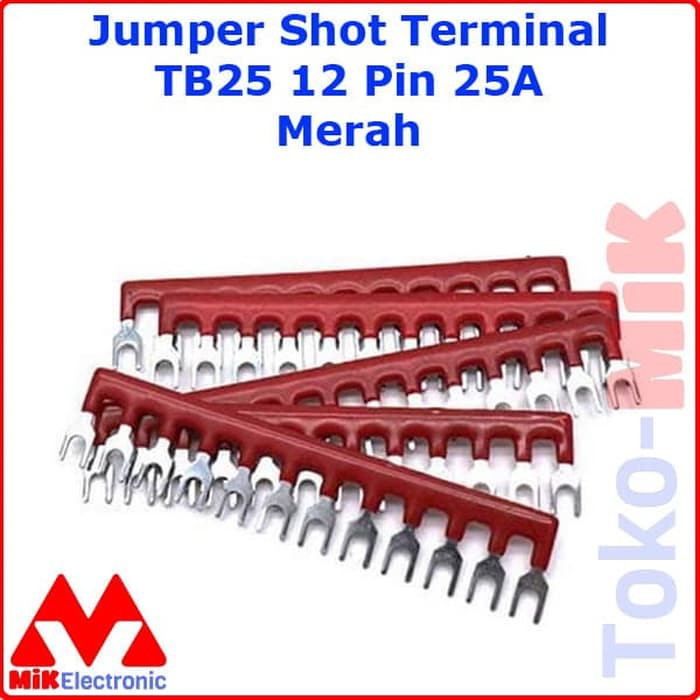 MERAH SKUN JUMPER SHORT FOR TERMINAL BLOCK TB25 TB-25 4MM 25A สีแดง