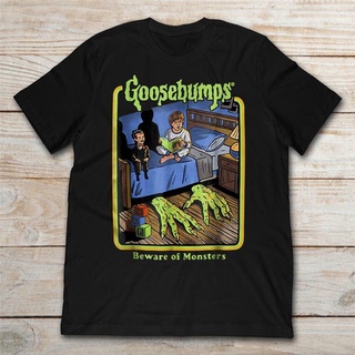 Tshirtคอลูกเรือcrew neckเสื้อยืด พิมพ์ลาย Goosebumps Beware Of Monsters Blood Horror Active Of Black สําหรับผู้ชาย-4XL