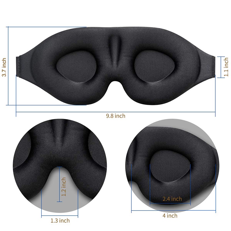 Kiprun หน้ากากปิดตา แบบเว้า 3D ปิดตา พร้อมไฟกลางคืน สําหรับผู้ชาย และผู้หญิง