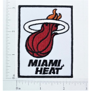 NBA Miami Heat Basketball team sport โลโก้ แอลเอ เลกเกอร์ส เอ็นบีเอ บาสเก็ตบอล กีฬา ตัวรีดติดเสื้อ เย็บติดเสื้อ