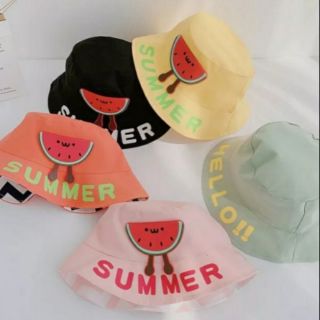 หมวกเด็กปีกรอบ แตงโม SUMMER🍉 สดใส น่ารัก พร้อมส่ง🇹🇭✔️