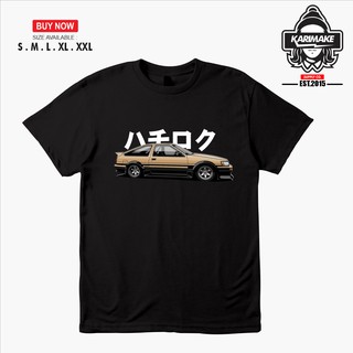 เสื้อยืดผ้าฝ้ายพิมพ์ลายแฟชั่น เสื้อยืด พิมพ์ลายรถยนต์ Toyota AE86 SPRINTER INITIAL D