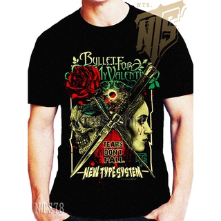 เสื้อยืดผ้าฝ้ายพรีเมี่ยม  78 BFMV Bullet For My Valentine ROCK เสื้อยืด เสื้อวง เสื้อดำ สกรีนลาย ผ้าหนา  T SHIRT