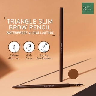 ดินสอเขียนคิ้ว เบบี้ ไบร์ท ไทรแองเกิล สลิม บราว เพนซิล Baby Bright Triangle Slim Brow Pencil 0.07g.