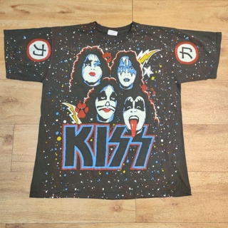 เสื้อยืดผ้าฝ้าย KISS OVERPRINT [FADE] เสื้อวง เสื้อทัวร์