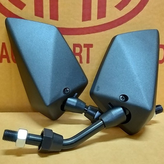 กระจกแต่ง มองหลัง แบบย่อ ขาดำ ทรง NINJA เกลียวHONDA# NO.6 (TRS,NOVA-S) # 1030-906-10ZBL