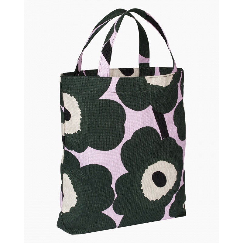 Marimekko unikko notko สีพื้นชมพู ดอกสีเขียว - leemaudompongphun - ThaiPick