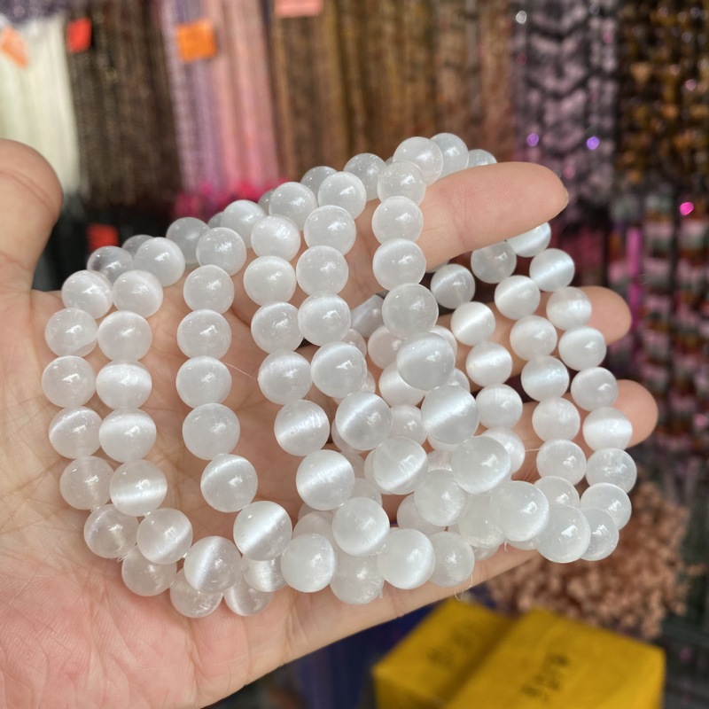 สร้อยข้อมือ Mala แฮนด์เมด Selens ธรรมชาติ ยืดข้อมือ Spirituality Reiki Ruyi การทําสมาธิ Chakas