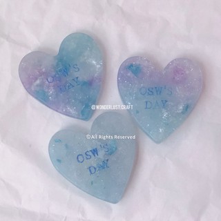 สบู่ของชำร่วย ของขวัญ Heart Gemstone soap ขนาด 30 กรัม (ขั้นต่ำ10ก้อน)