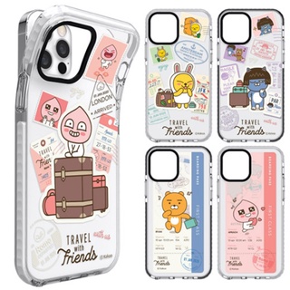 🇰🇷【 Korean Phone Case 】 Kakao Friends Travel Clear Line Case Made in Korea Compatible for Apple iPhone Samsung Galaxy