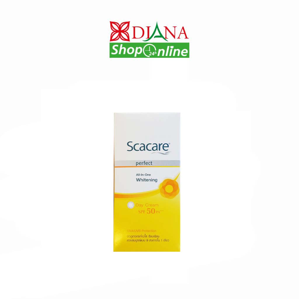 Scacare PERFECT ALL-IN-ONE WHITENING DAY CREAM SPF50 PA+++ 8g แบบซอง