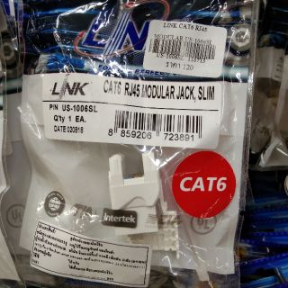 Link เต้ารับหัวแลนตัวเมีย CAT6 RJ45 MODULAR JACK,SLIM รุ่น US-1006SL