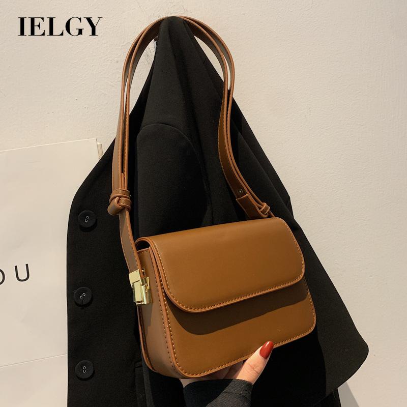 IELGY กระเป๋าสะพายไหล่ทรงสี่เหลี่ยมใบเล็กแฟชั่นสตรี
