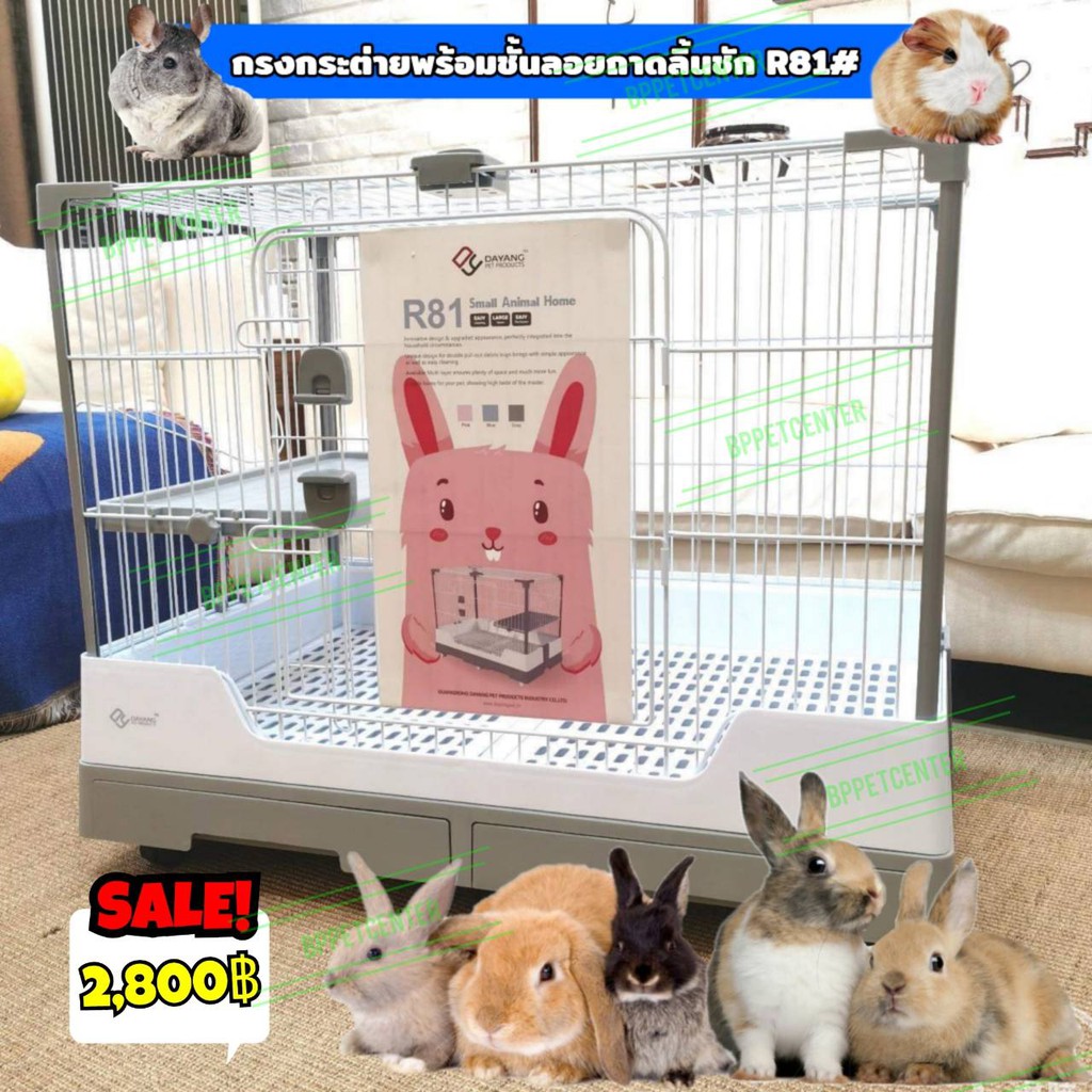 กรงกระต่าย กรงสัตว์เลี้ยงอเนกประสงค์  DAYANG R81# พร้อมชั้นลอย ถาดลิ้นชัก