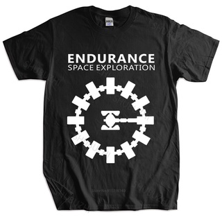 เสื้อยืดผ้าฝ้ายพิมพ์ลายแฟชั่น เสื้อยืด พิมพ์ลายหนัง Adventure Interstellar Endurance Space Craft Christopher Nolan เหมาะ