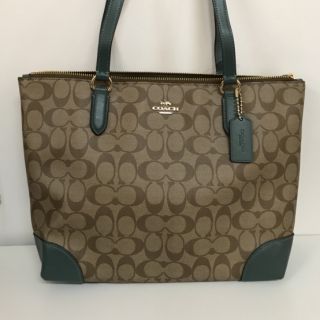 Coach zip top tote